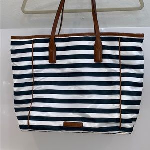 Banana Republic Navy/White Striped Tote Bag
